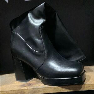 Black Leather Ankle Boots